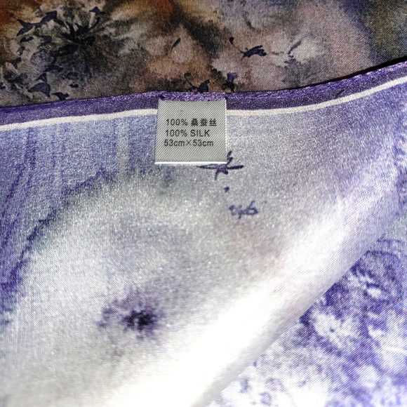 NWT Genuine 100% Mulberry Silk Satin Scarf 20"x20" Small Square Shawl 5501 - Picture 7 of 8